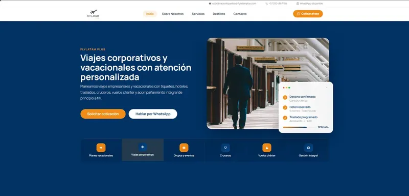 Página de inicio de FlyLatam Plus